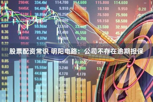 股票配资常识 明阳电路：公司不存在逾期担保